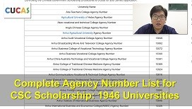 Complete Agency Number List for Chinese Government Scholarship: 1946 Universities Agency Numbers